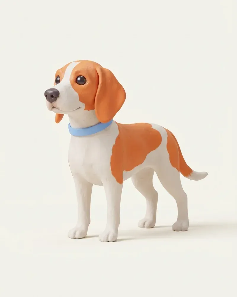 Ilustración 3D de un sabueso suizo