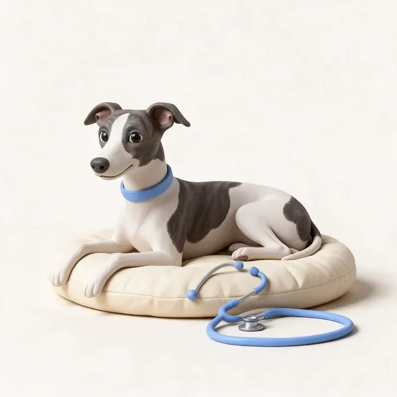 Whippet: tranquilo y sano (ilustración)