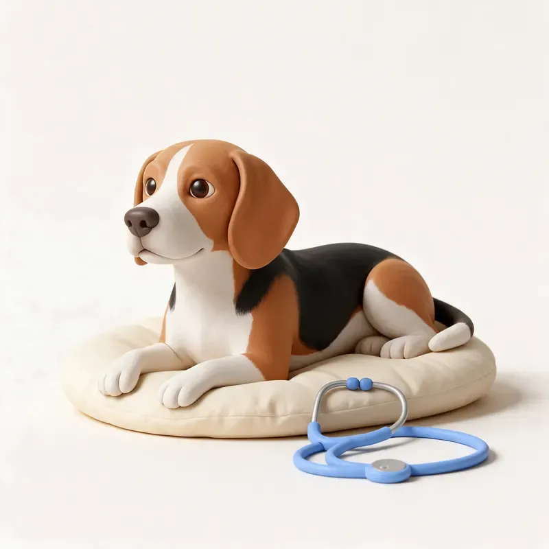 Beagle-harrier: tranquilo y sano (ilustración)