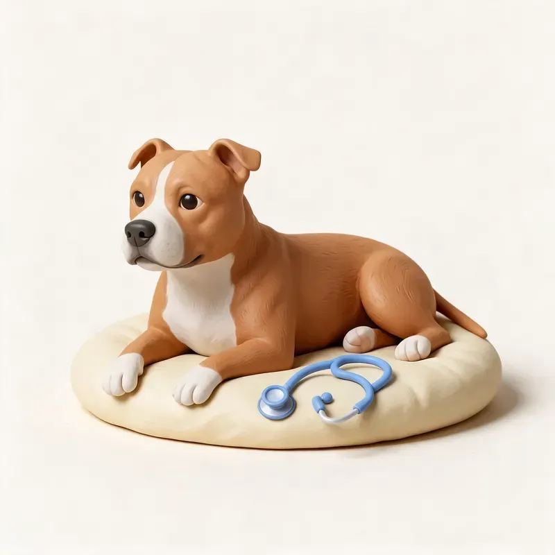 American Staffordshire terrier: tranquilo y sano (ilustración)