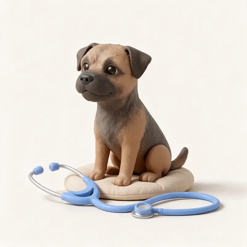 Border terrier: tranquilo y sano (ilustración)