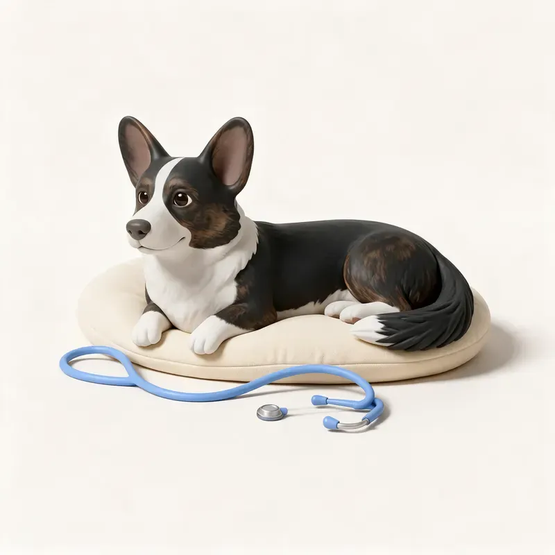 Corgi galés Cardigan: tranquilo y sano (ilustración)