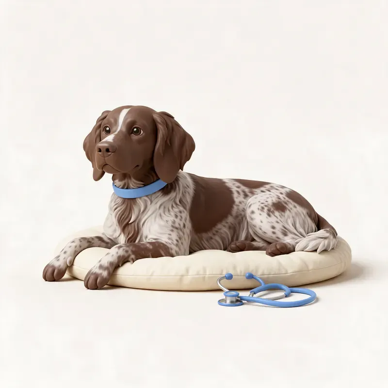 Perro de muestra alemán de pelo largo: tranquilo y sano (ilustración)