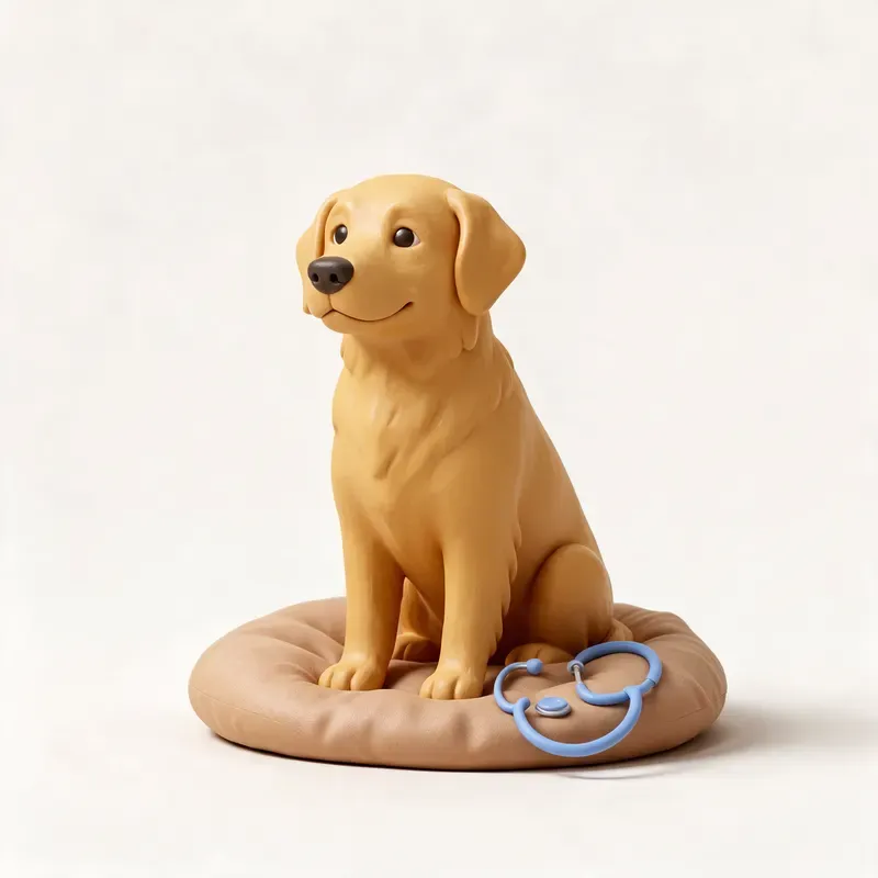 Golden retriever: tranquilo y sano (ilustración)
