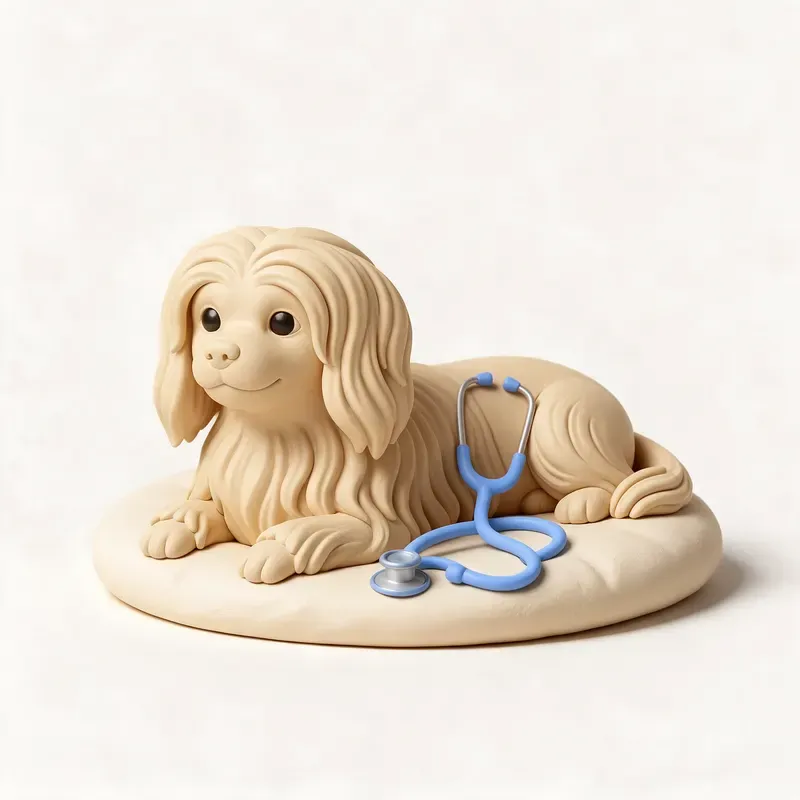 Pequeño perro león: tranquilo y sano (ilustración)