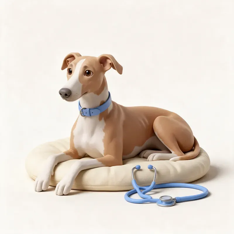 Galgo inglés (Greyhound): tranquilo y sano (ilustración)