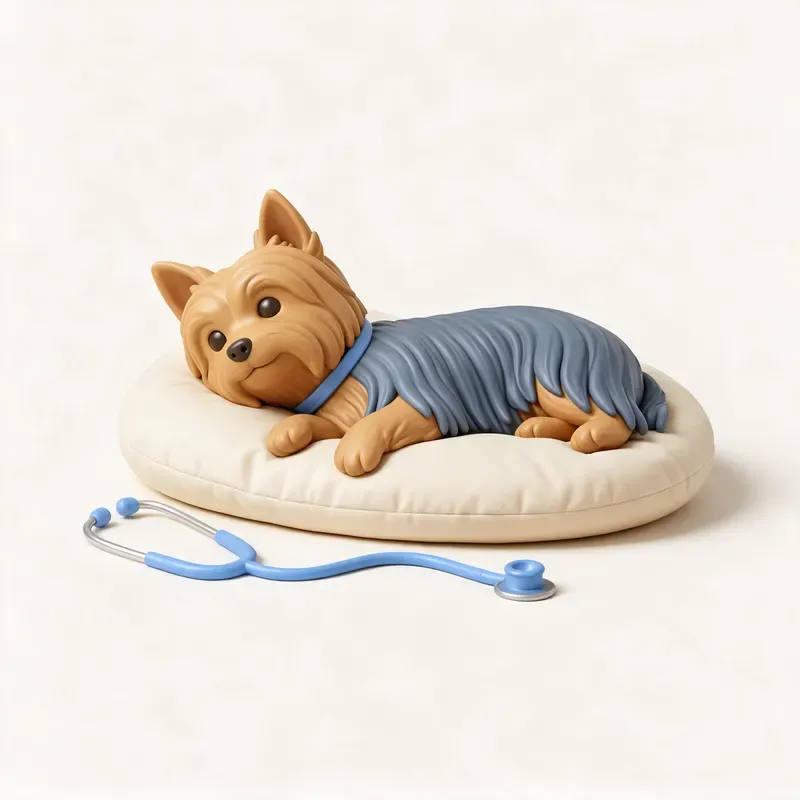 Yorkshire terrier: tranquilo y sano (ilustración)