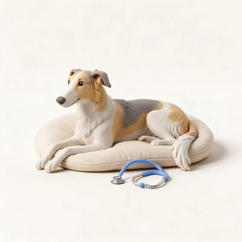 Borzoi: tranquilo y sano (ilustración)