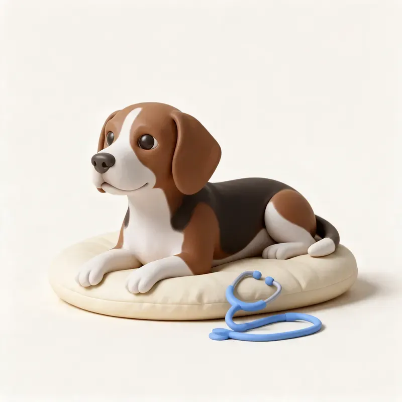 Beagle: tranquilo y sano (ilustración)
