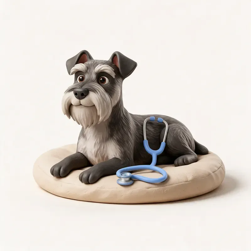 Schnauzer mediano: tranquilo y sano (ilustración)