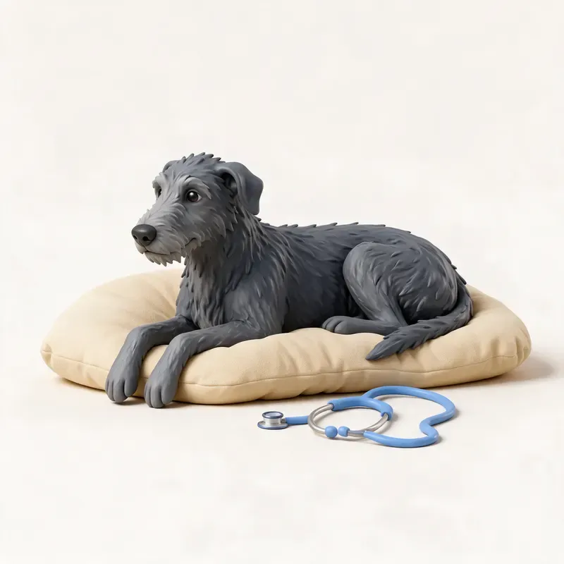 Lebrel escocés (Deerhound): tranquilo y sano (ilustración)