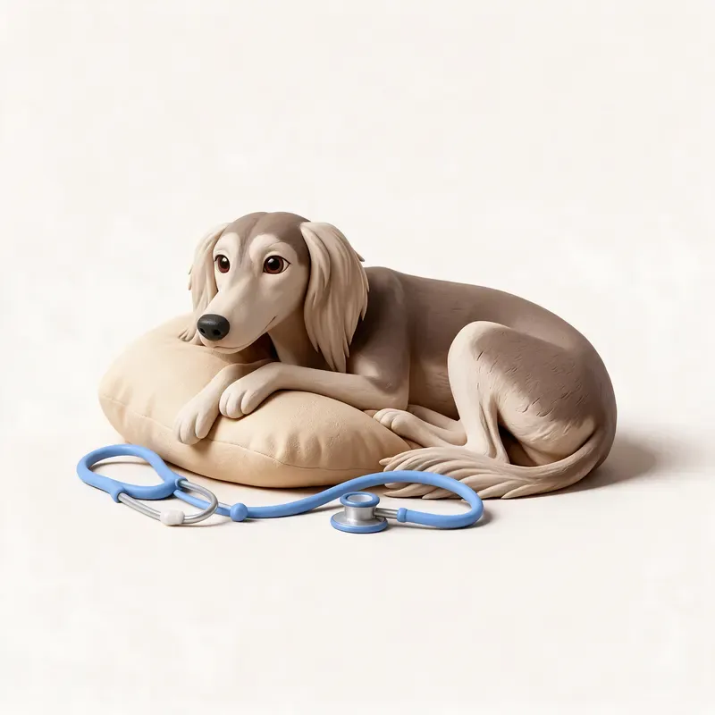 Saluki: tranquilo y sano (ilustración)