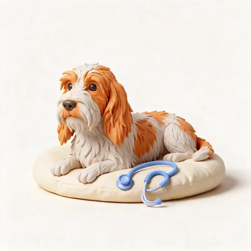 Pequeño basset grifón vendeano: tranquilo y sano (ilustración)