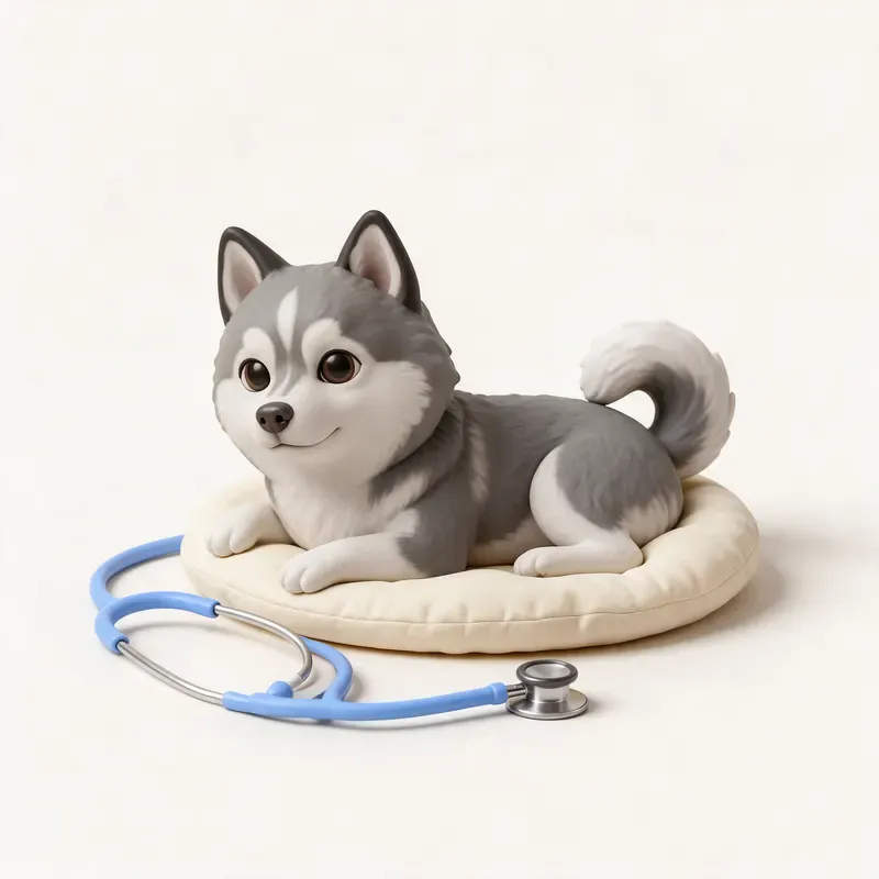 Pomsky: tranquilo y sano (ilustración)