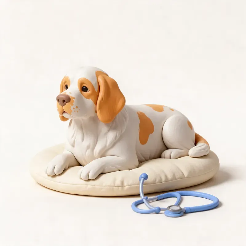 Clumber spaniel: tranquilo y sano (ilustración)
