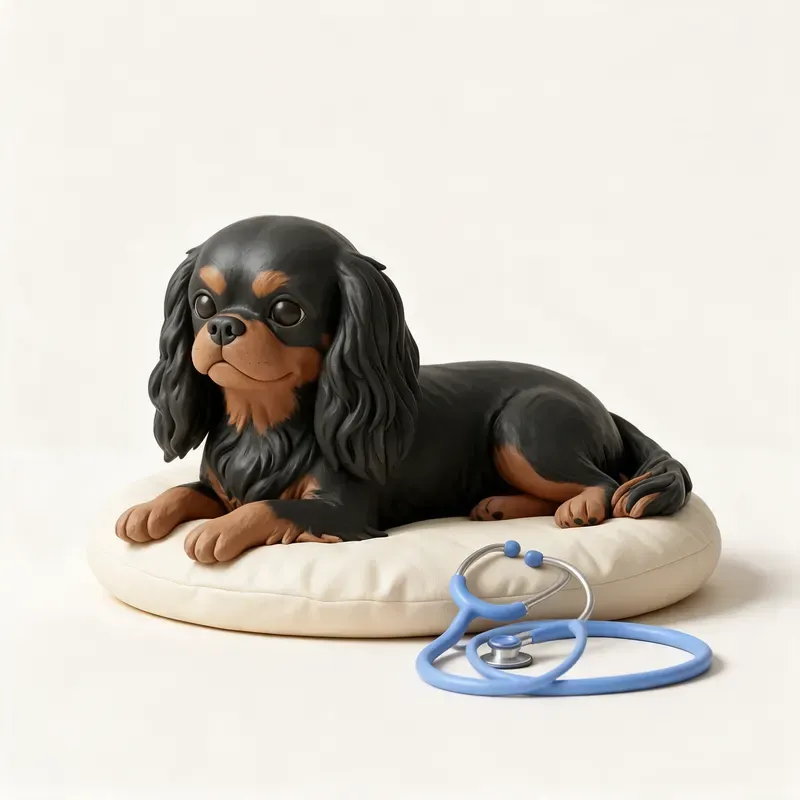King Charles spaniel: tranquilo y sano (ilustración)