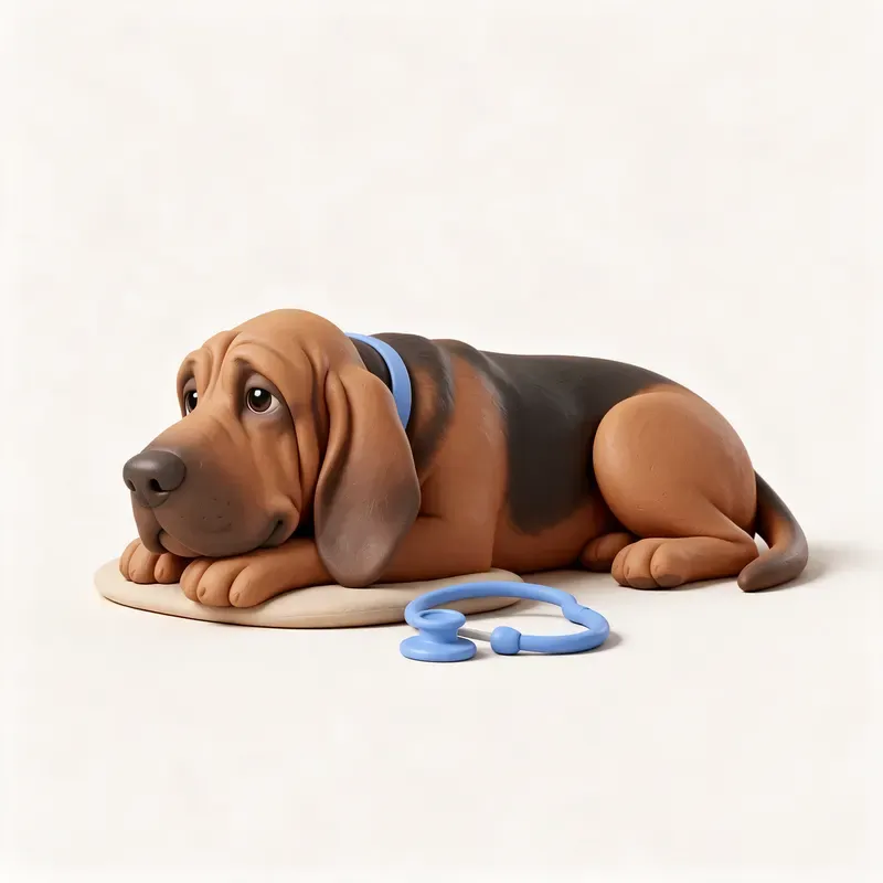 Bloodhound (perro de San Huberto): tranquilo y sano (ilustración)