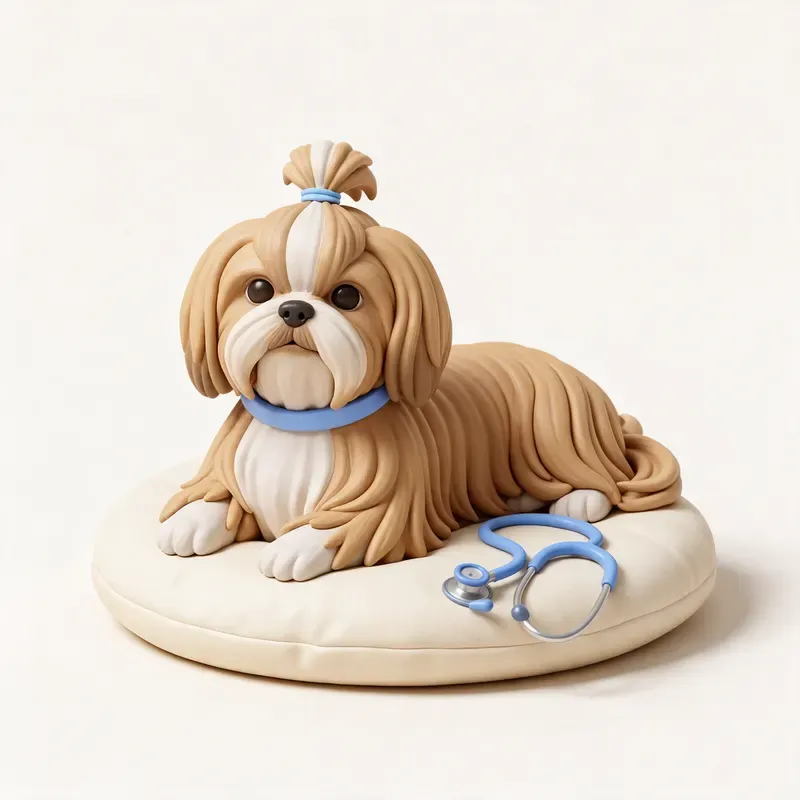 Shih tzu: tranquilo y sano (ilustración)