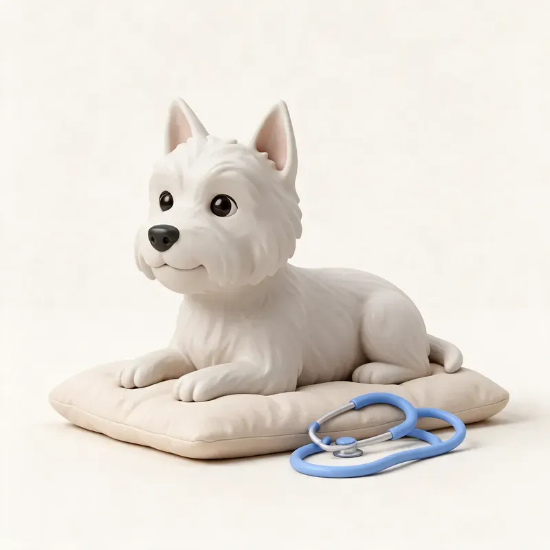 West Highland white terrier (Westie): tranquilo y sano (ilustración)