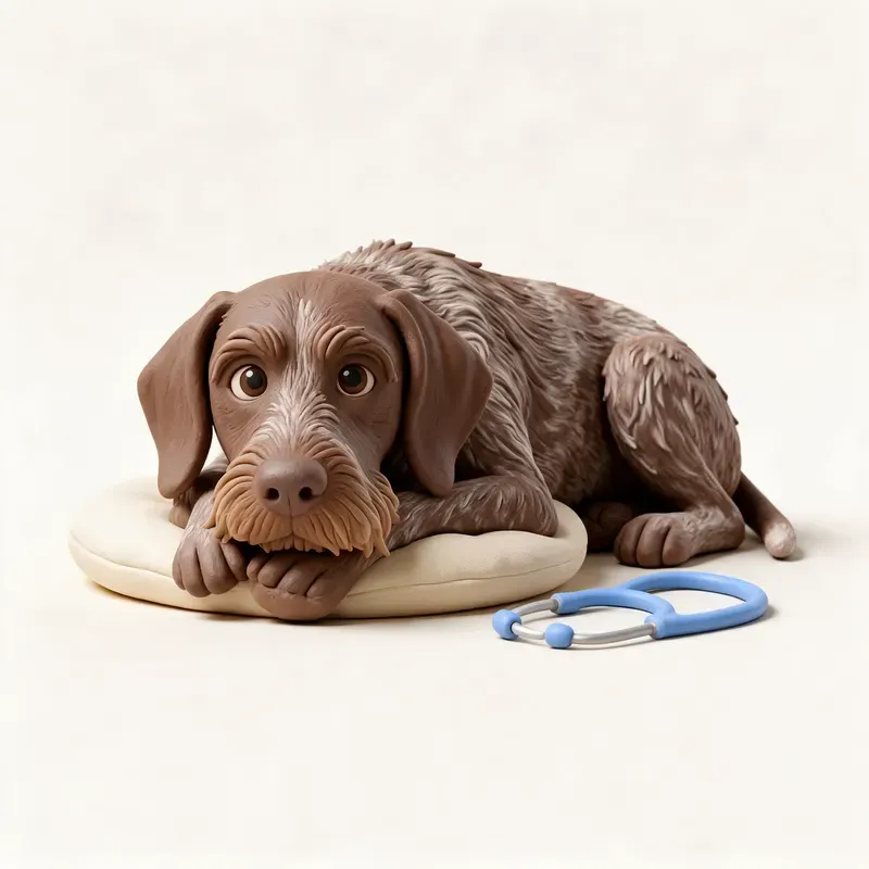Perro de muestra alemán de pelo cerdoso: tranquilo y sano (ilustración)
