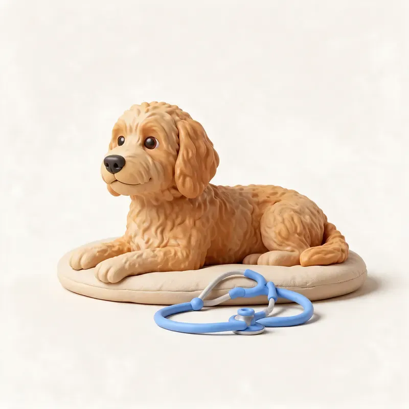Goldendoodle: tranquilo y sano (ilustración)