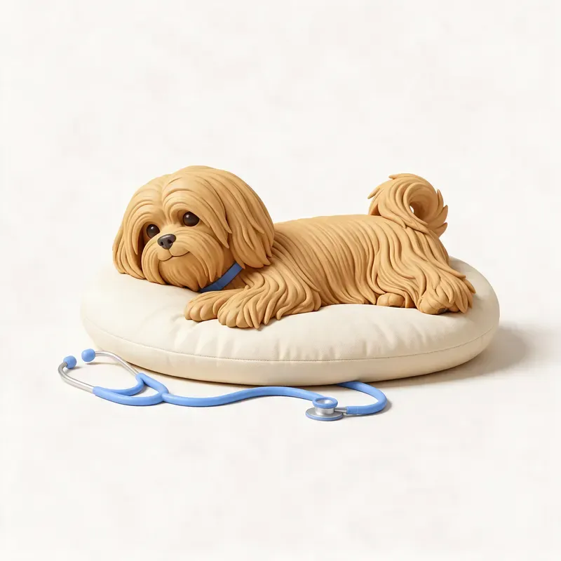 Lhasa apso: tranquilo y sano (ilustración)