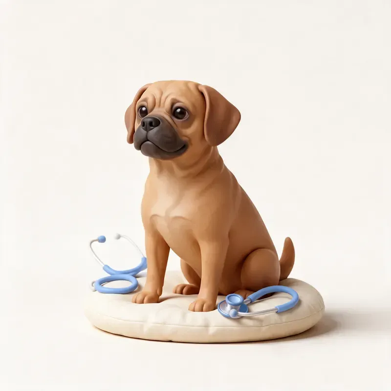 Puggle: tranquilo y sano (ilustración)
