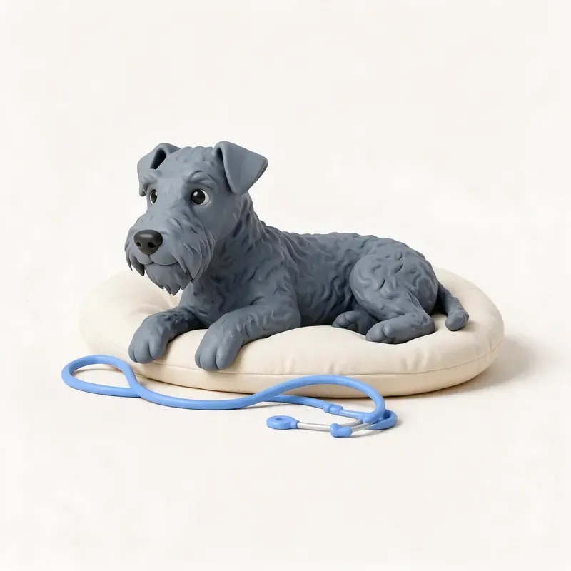 Kerry blue terrier: tranquilo y sano (ilustración)