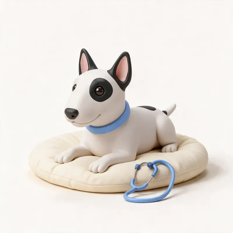 Bull terrier miniatura: tranquilo y sano (ilustración)