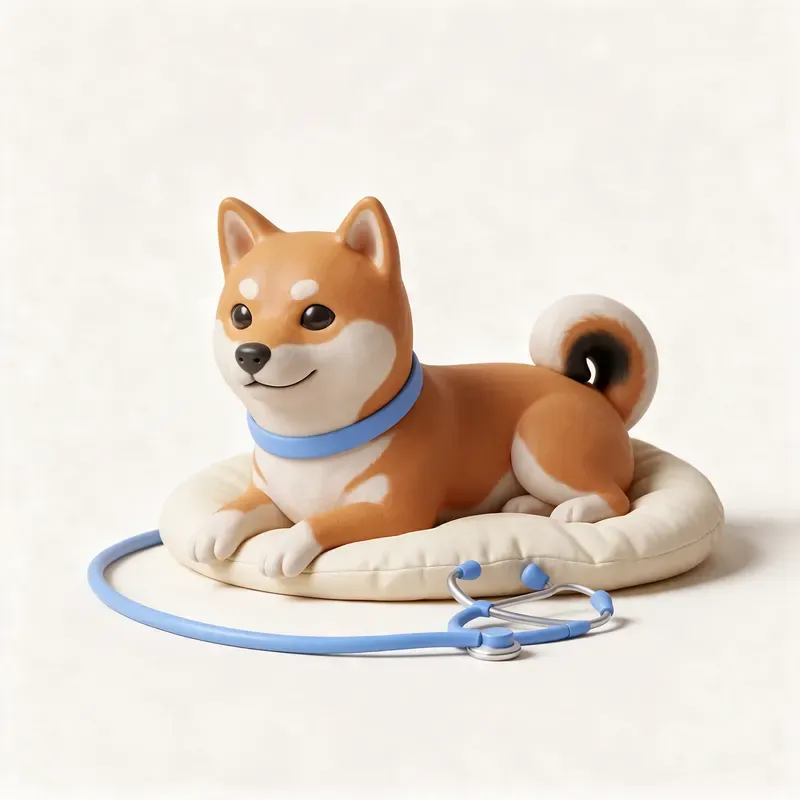 Shiba inu: tranquilo y sano (ilustración)