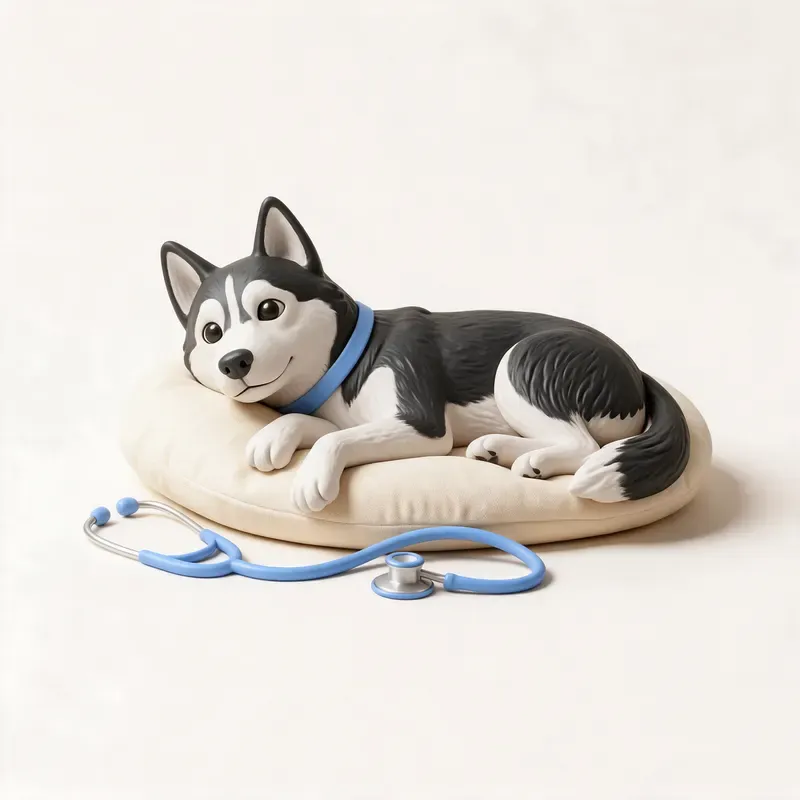 Husky siberiano: tranquilo y sano (ilustración)