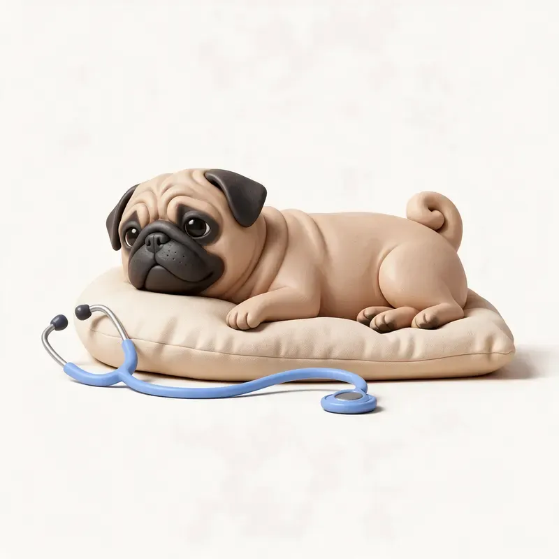 Carlino (pug): tranquilo y sano (ilustración)