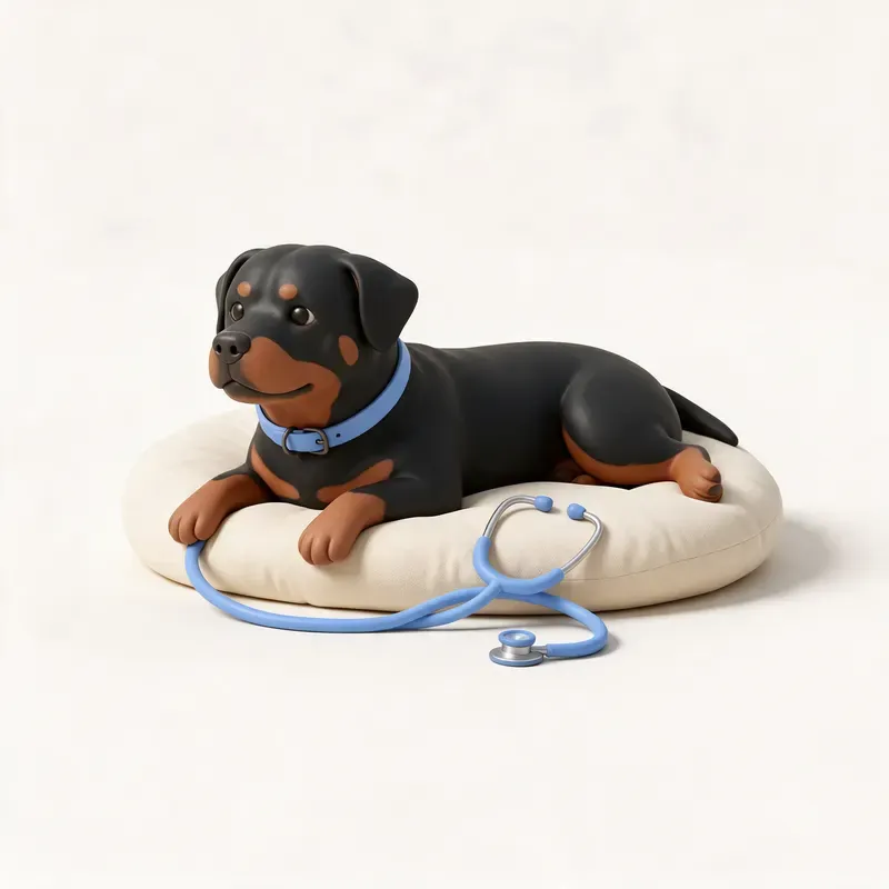 Rottweiler: tranquilo y sano (ilustración)