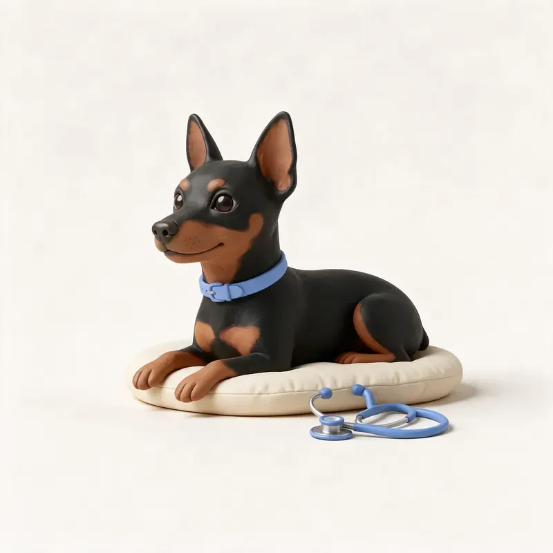 Pinscher miniatura: tranquilo y sano (ilustración)