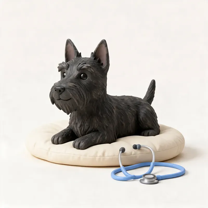 Scottish terrier: tranquilo y sano (ilustración)