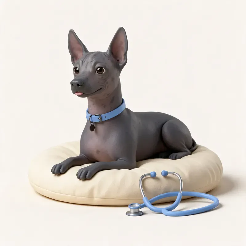 Xoloitzcuintle (perro sin pelo mexicano): tranquilo y sano (ilustración)