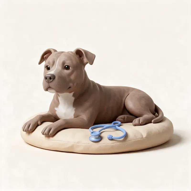 American Pit Bull Terrier: tranquilo y sano (ilustración)