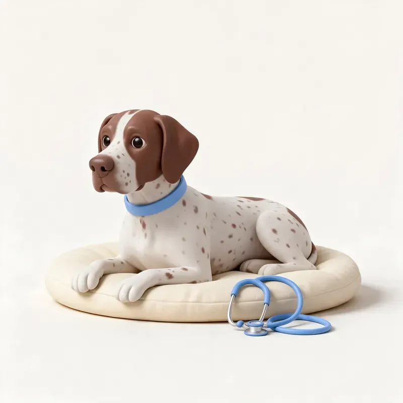 Perro de muestra danés antiguo: tranquilo y sano (ilustración)