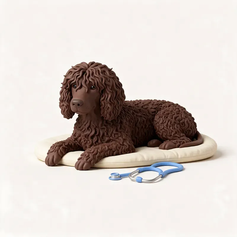 Spaniel de agua irlandés: tranquilo y sano (ilustración)