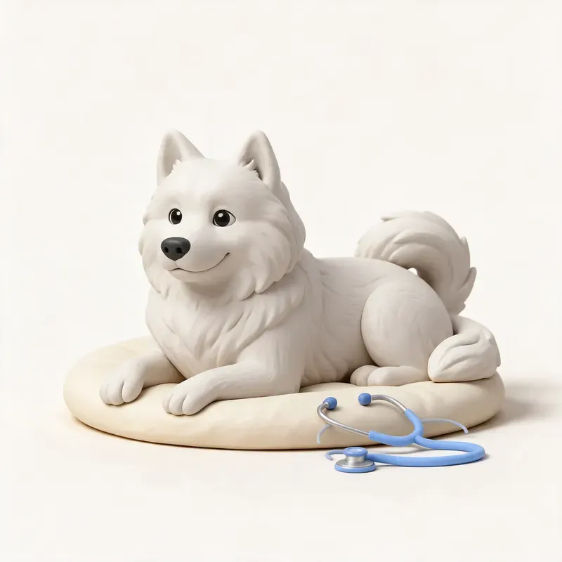 Samoyedo: tranquilo y sano (ilustración)