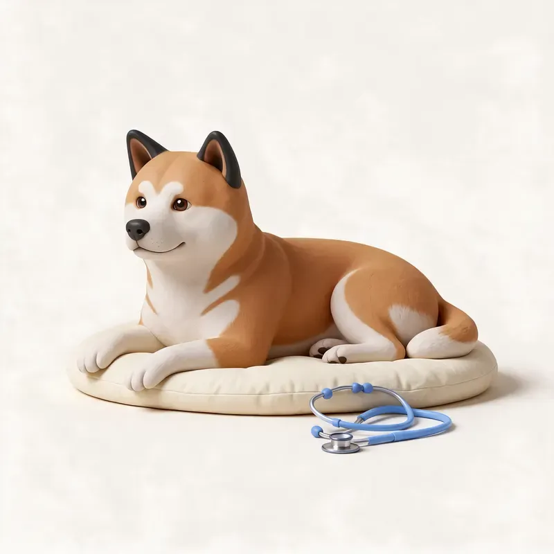 Akita inu: tranquilo y sano (ilustración)