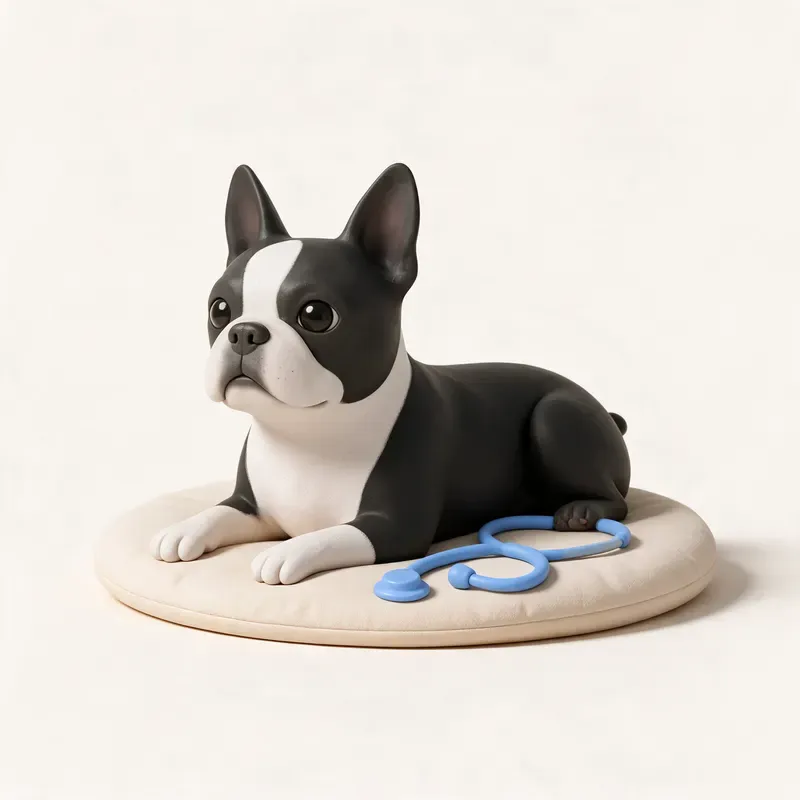 Boston terrier: tranquilo y sano (ilustración)