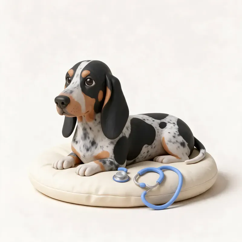 Basset azul de Gascuña: tranquilo y sano (ilustración)