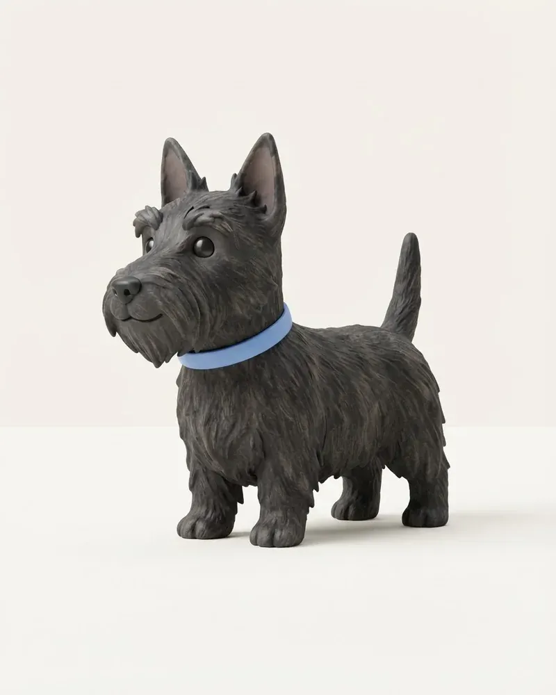 Ilustración 3D de un scottish terrier