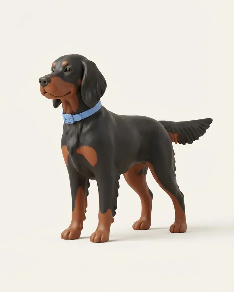 Ilustración 3D de un setter gordon