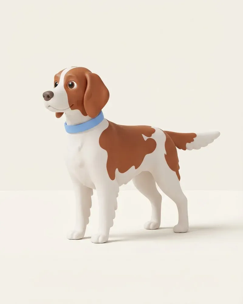 Ilustración 3D de un setter irlandés rojo y blanco