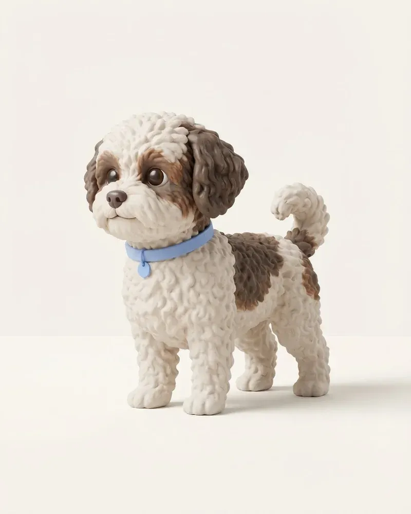 Ilustración 3D de un shih-poo