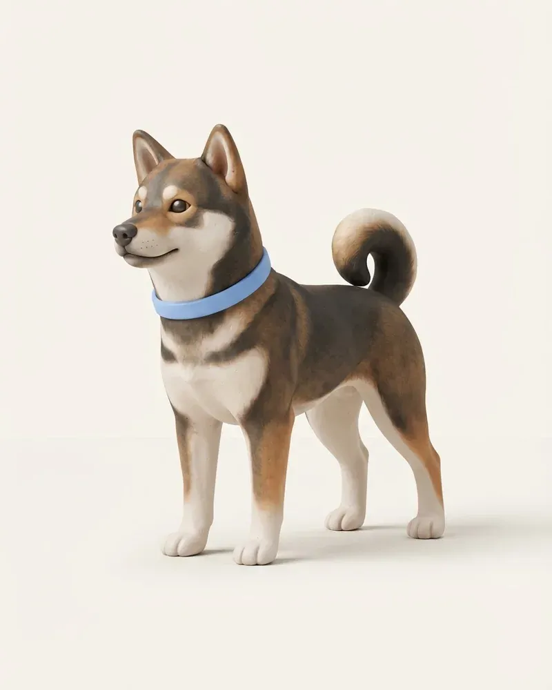 Ilustración 3D de un shikoku