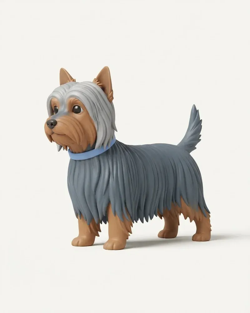 Ilustración 3D de un silky terrier australiano