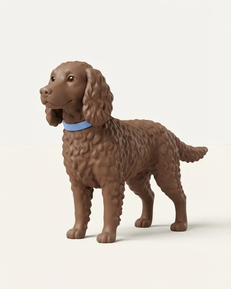 Ilustración 3D de un spaniel de agua americano